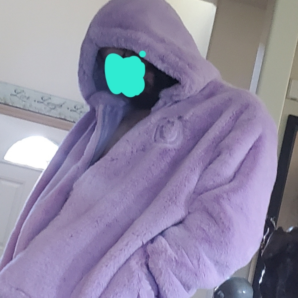 Lazy Oaf Happy Place fur zip hoodie. Size M. Oversized. - Picture 7 of 7